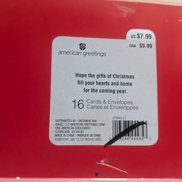 NWT 16 Cozy Christmas Tree Scene Fireplace Holiday Cards American Greetings NEW - Picture 4 of 4